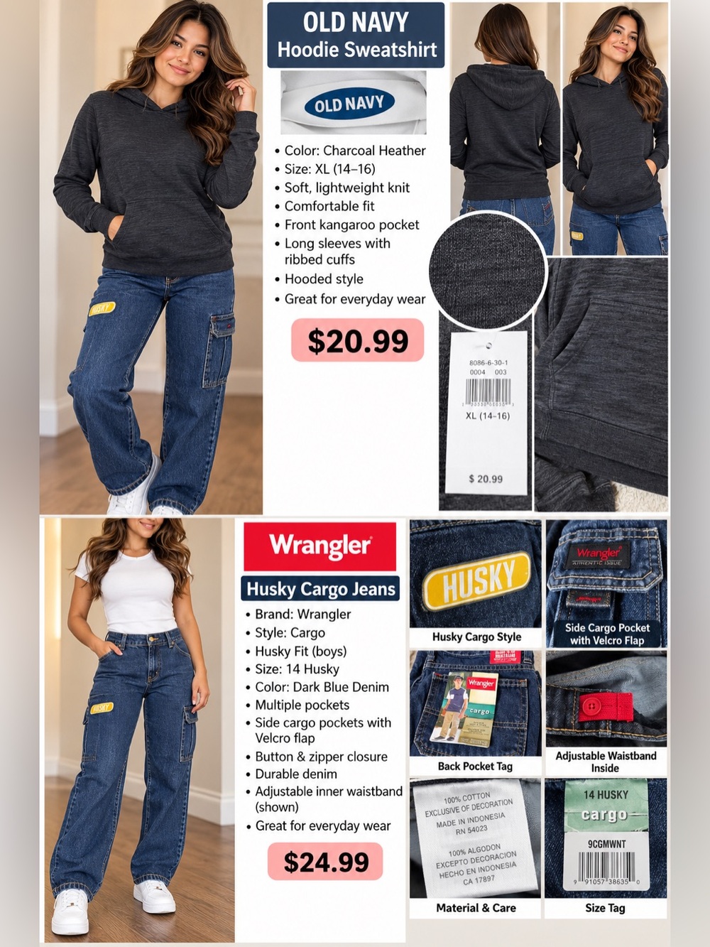 Levi's Women's Boyfriend Jeans - Dark Blue Denim & old Navy sweatshirt
